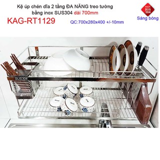 KỆ CHÉN DĨA 7T INOX KAG-RT1129