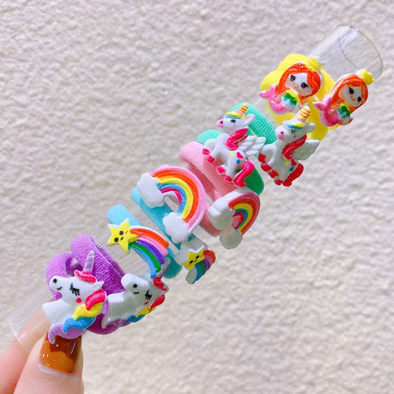 10 Dây buộc hoạt hình nhiều màu sắc dễ thương cho bé gái