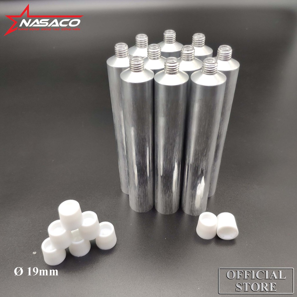 Lọ Chiết Mỹ Phẩm Tuýp Nhôm Năm Sao Phi 19 mm (không sơn nền) - Dung tích 50ml Sức Chứa 15g - 20g