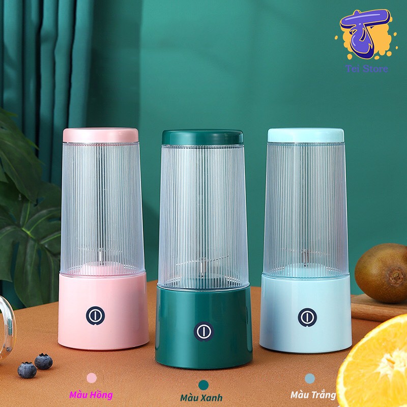 Máy Xay Sinh Tố Cầm Tay Mini 4 Lưỡi Đa Năng 350ML - Xay đá, Thịt - Tei Store