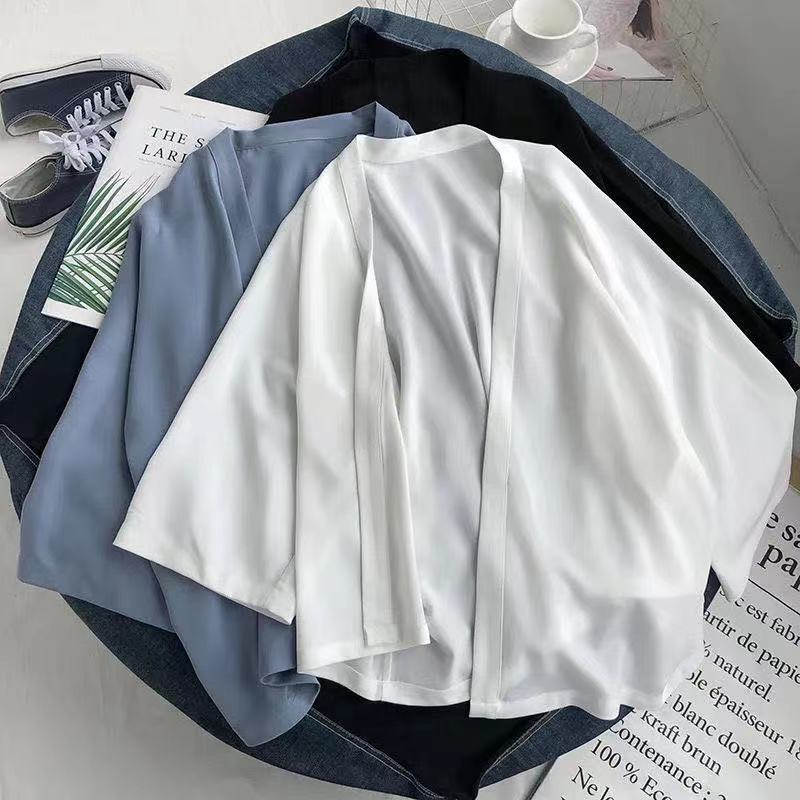 Áo Khoác Kimono Vải Voan Phong Cách Hàn Quốc Cổ Điển Thời Trang Mùa Hè Hàng Mới Dành Cho Bạn Nữ