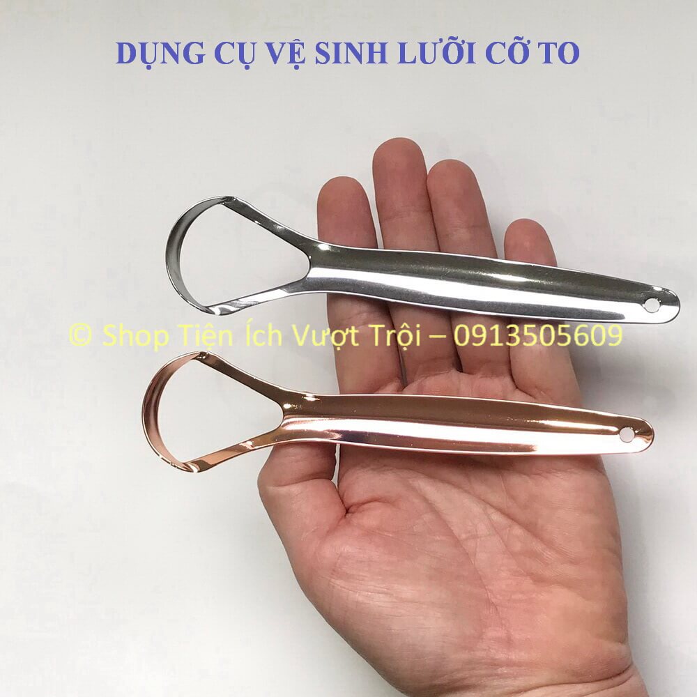 Dụng cụ nạo sạch rêu lưỡi cỡ to bằng Inox, dùng bền, cây rơ lưỡi cỡ lớn, chống hơi thở hôi nóng-Tiện Ích Vượt Trội