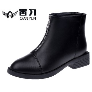 Giày bốt cổ thấp phong cách mùa thu Anh Quốc 2019 kiểu dáng thanh lịch cho nữ