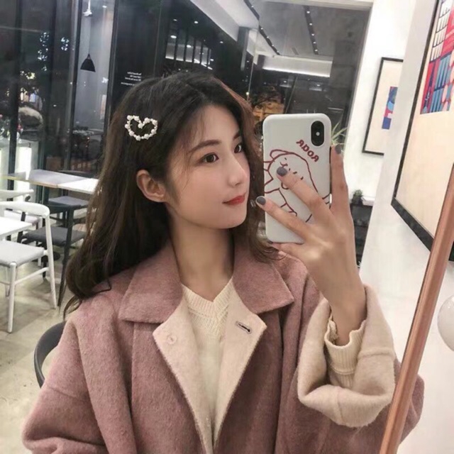 Kẹp tóc đính ngọc trai nhân tạo phong cách Hàn Quốc