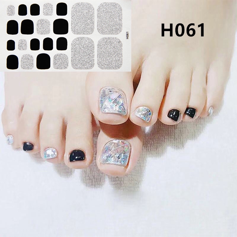 Set 22 miếng dán móng chân nhãn dán 3D DIY h061-080 thời trang xinh xắn