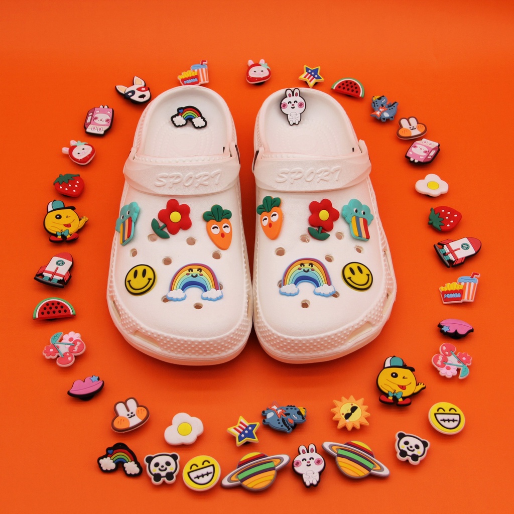 sticker dép crocsSet 10 Ghim Cài Áo Kiểu Dáng Dễ Thương Cho Nam Nữ