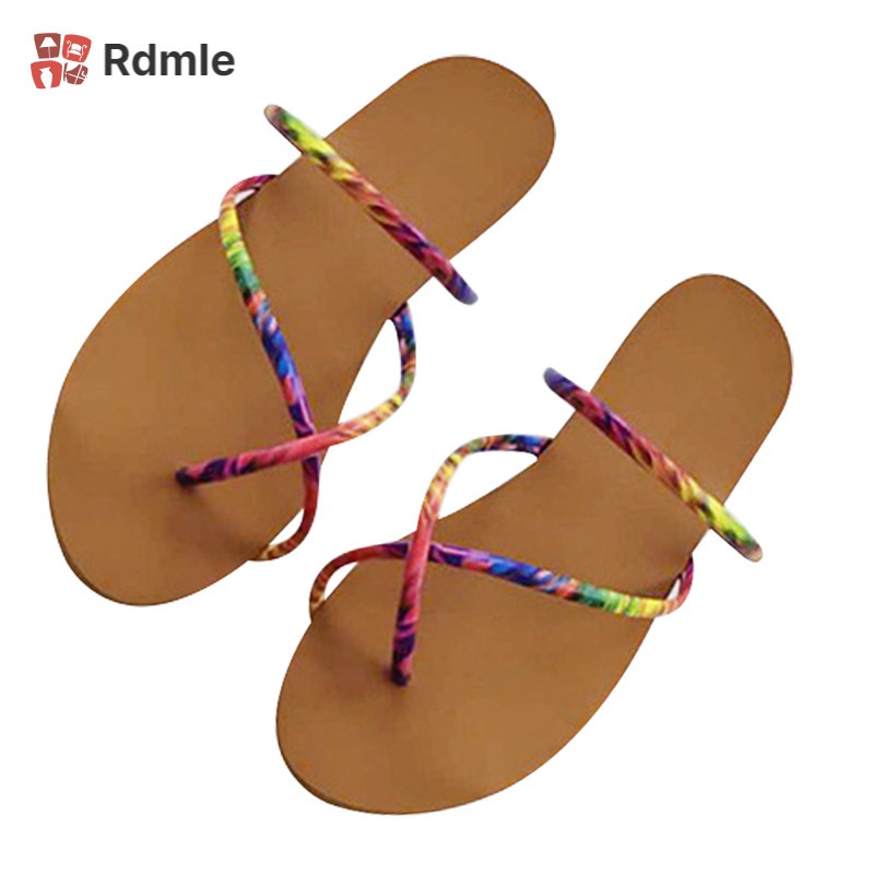 [COD]# RDMLE Women Summer Casual Flat Toe Beach Sandals Slippers Slip-on Flip Flop Shoes