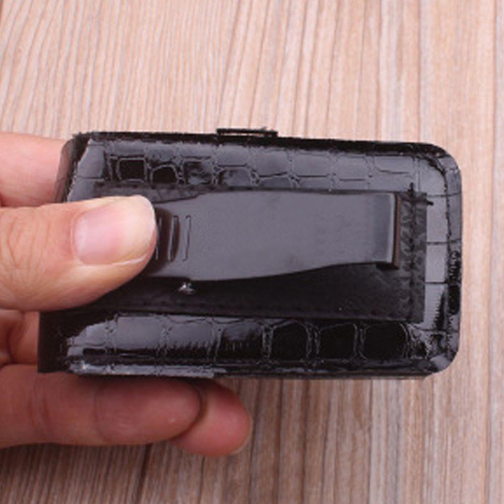 Hộp Đựng Mắt Kính Có Khóa Bấm Bằng Da Giả Chất Lượng Cao Kèm Kẹp Cài Thắt Lưng Tiện Dụng Ốp