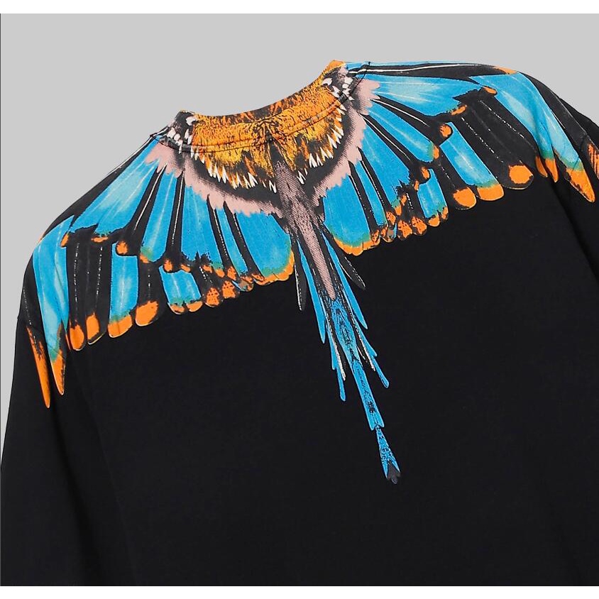 Áo Thun Đen Tay Ngắn In Hình Đôi Cánh Thời Trang Cho Nam