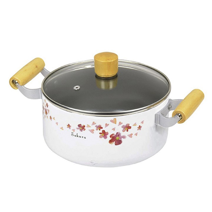 Nồi nhôm chống dính hoa anh đào Pearl Metal 20cm (dùng mọi loại bếp)