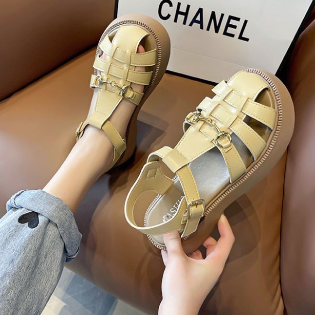 Giày Sandal Đế Dày Hở Ngón Phong Cách Cổ Điển Dành Cho Nữ