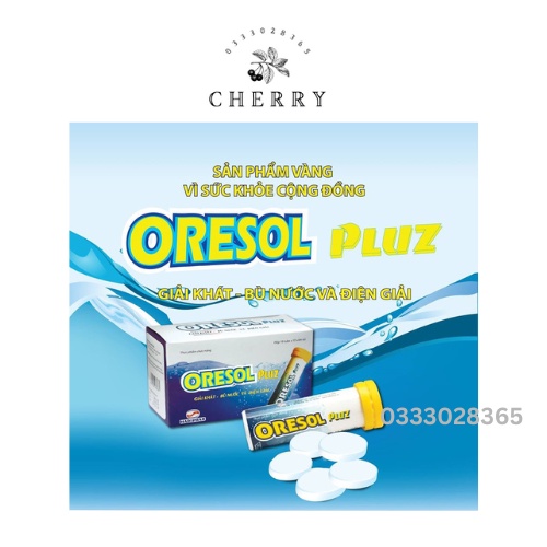 Oresol Plus Tuýp 10 viên bù nước và điện giải