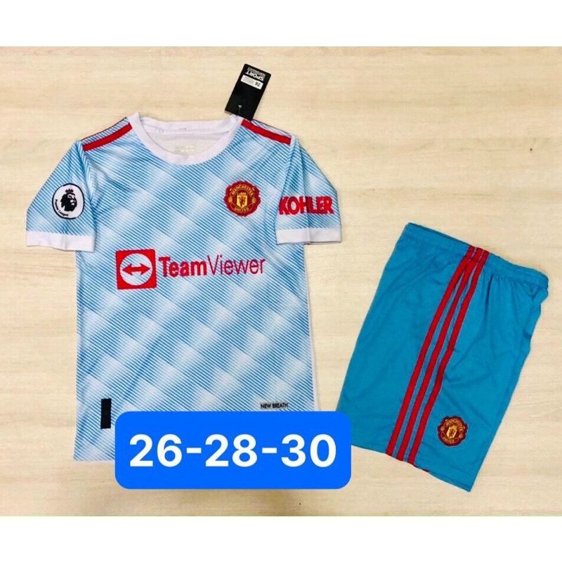 Quần áo bóng đá trẻ em 2022-( CLB Manchester United)Chất vải thun Lạnh cao cấp