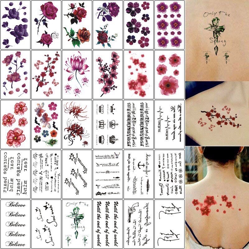 Sỉ 30 miếng hình dán xăm  tatoo siêu bền [ RẺ NHẤT SHOPEE ]