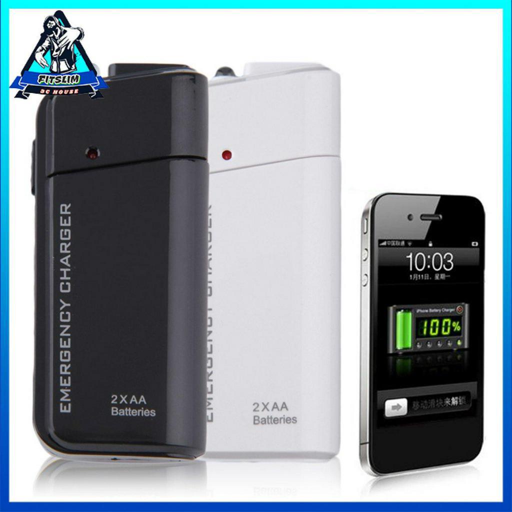 Đa năng USB di động khẩn cấp 2 bộ sạc pin AA cho điện thoại di động