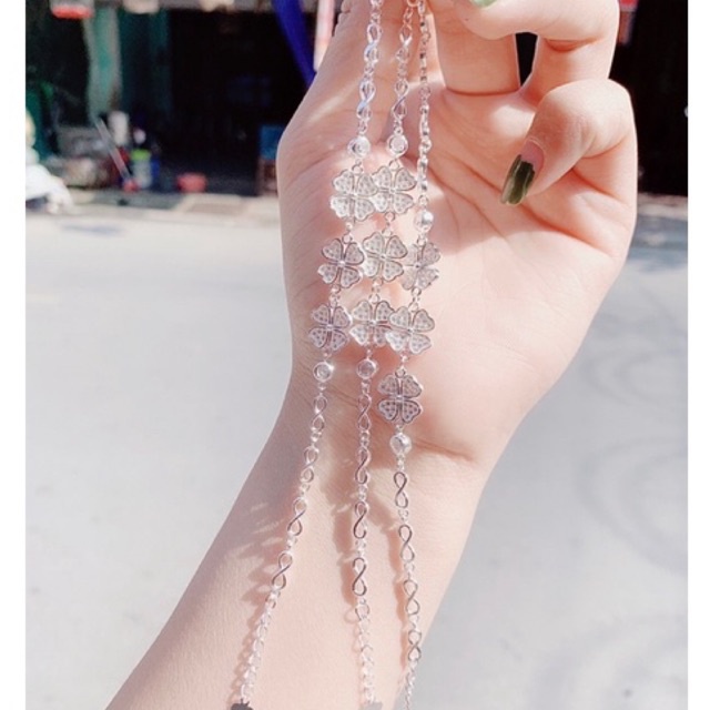 Lắc tay bạc ta cỏ 4 lá neww, đẹp miễn chê, xinh xắn lấp lánh Mainomi Shop Bạc Xinh