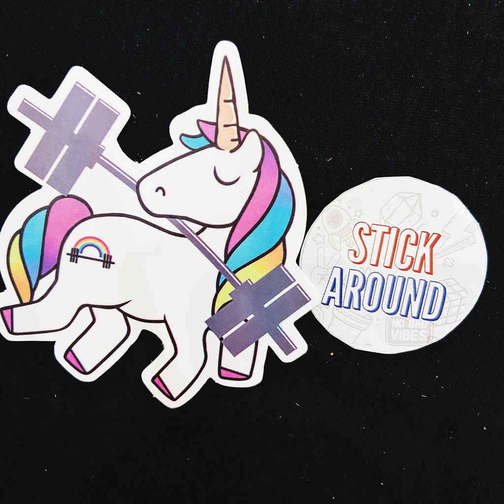 Sticker Unicorn kỳ lân (pvc nhám) hình dán decal cute dán laptop, điện thoại... từ stickaroundvn