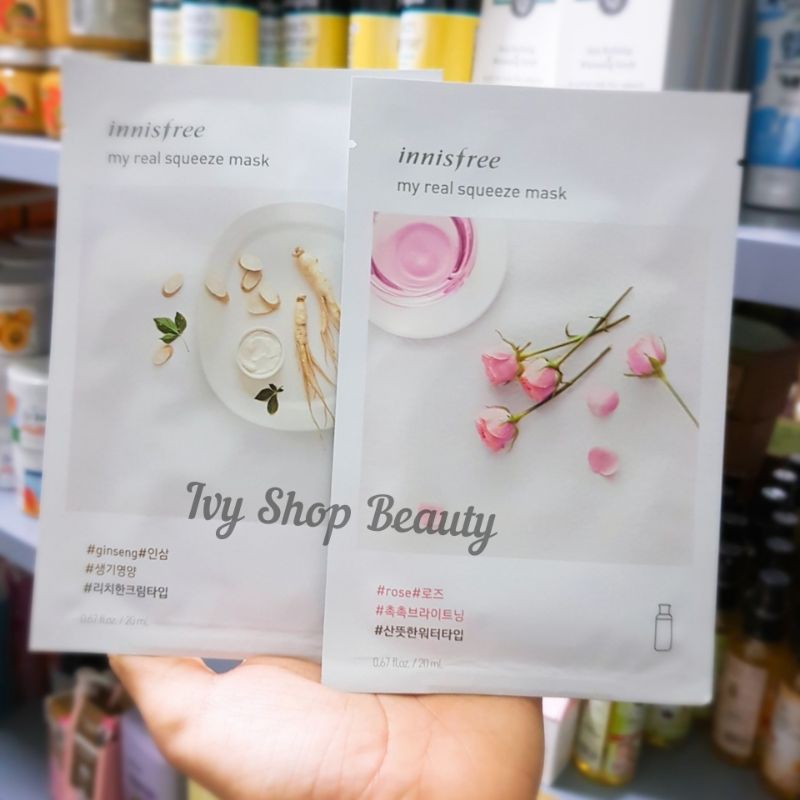 Lẻ miếng mặt nạ Innisfree My Real Squeeze Mask Innisfree_tebaogocchinhhang | Thế Giới Skin Care