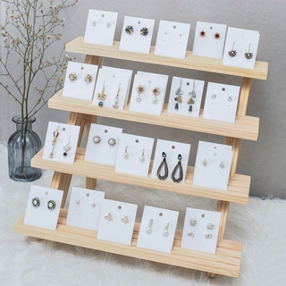 Hiển Thị㉿Kệ Gỗ Màu Trơn Hai Tầng Hình Thang Dùng Trưng Bày Trang Sức