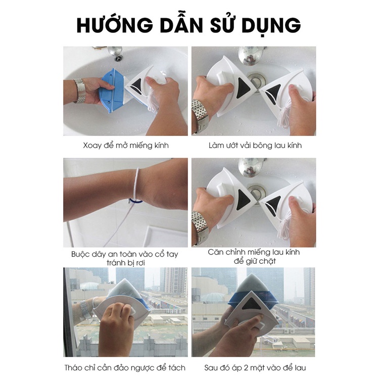 Bộ lau kính 2 mặt