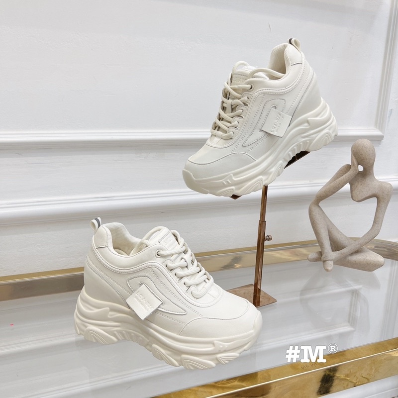 Giày thể thao nữ buộc dây nâng đế cao 8cm, chất mềm siêu nhẹ đi bao êm, hàng quảng châu cao cấp