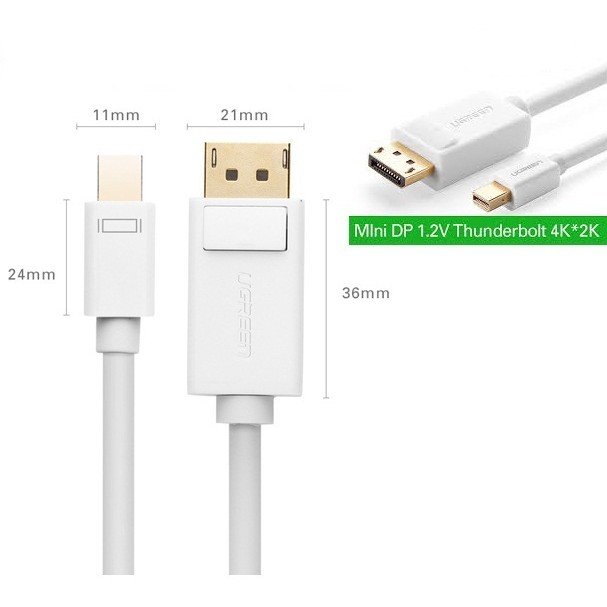 Cáp Mini DisplayPort to Displayport 2m chính hãng Ugreen 10408