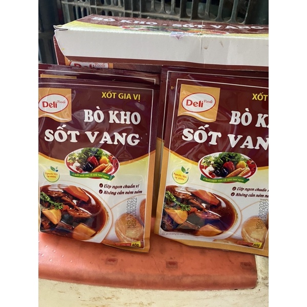 Xốt gia vị bò kho sốt vang Deli foods gói 80g