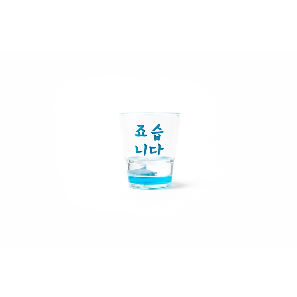 Ly Uống Rượu Soju ARTBOX Hàn Quốc Thủy Tinh Họa Tiết Cá Mập Bơi Dưới Đáy Cốc