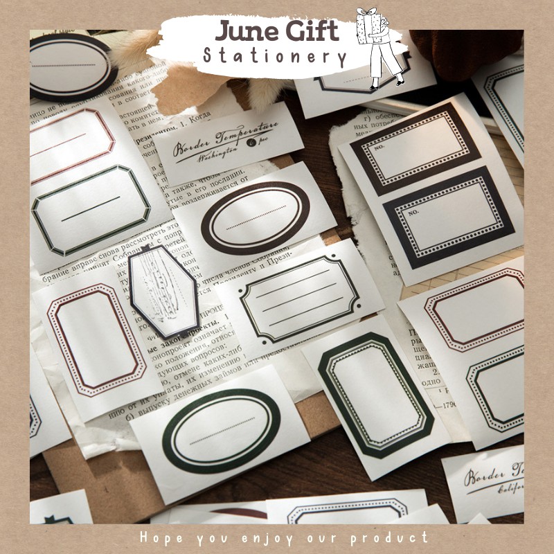 Set 6 Tấm Sticker Nhãn Retro Trang Trí Sổ