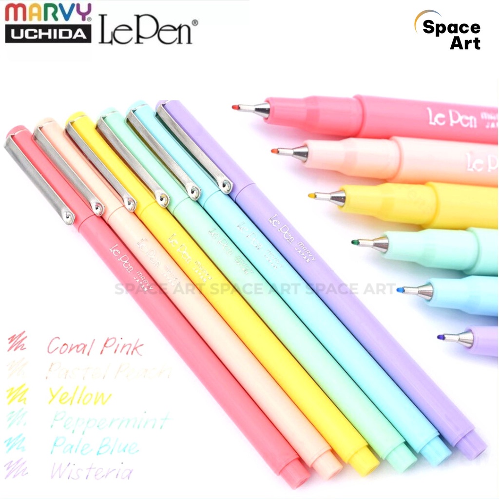 Bộ bút lông kim Marvy Lepen 4300, 0.3mm - 6 màu Pastel