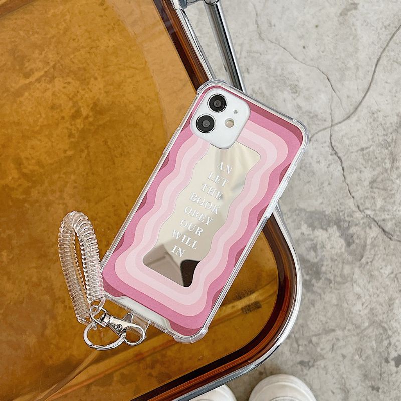 Case Iphone Tráng Gương Họa Tiết Sóng Hồng