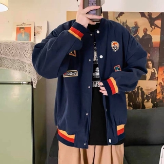 Áo khoác Bomber nỉ Retro, JACKLANE , Áo dài tay Unisex Jack Lane nam nữ Hàn Quốc
