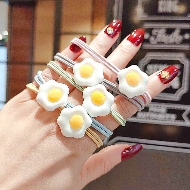 Dây Cột Tóc Cao Su Hình Trứng Phong Cách Hàn Quốc Dễ Thương Cho Nữ