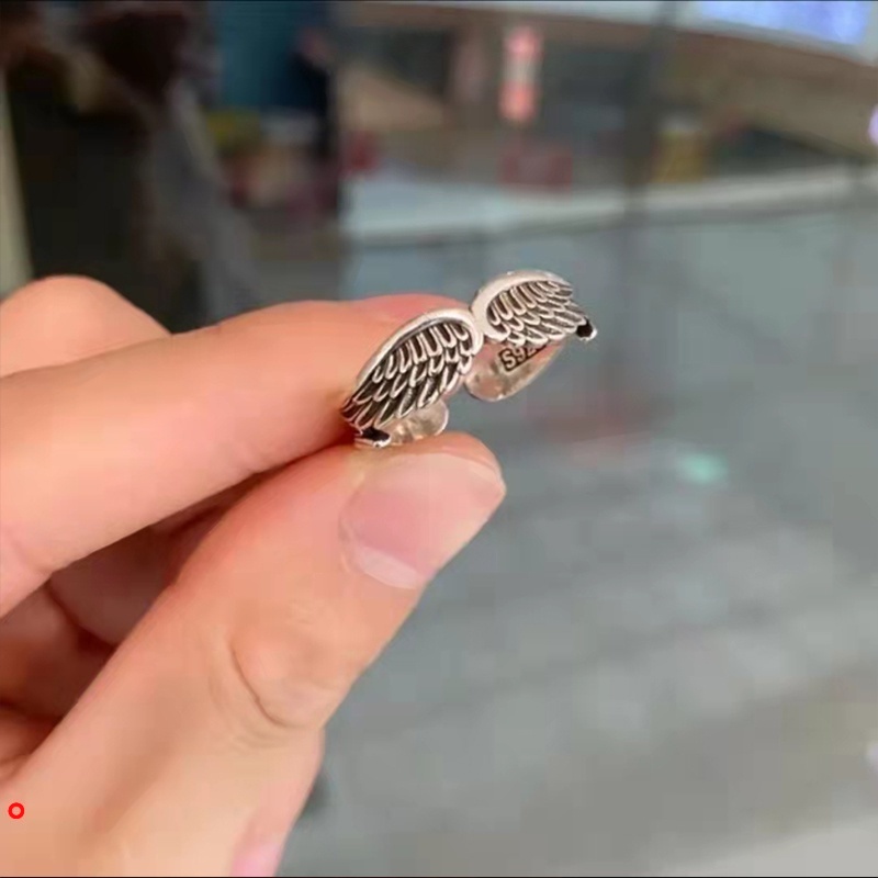 Nhẫn thép không gỉ hình đôi cánh thiên thần