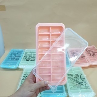 Khay làm đá, làm thạch có nắp đậy