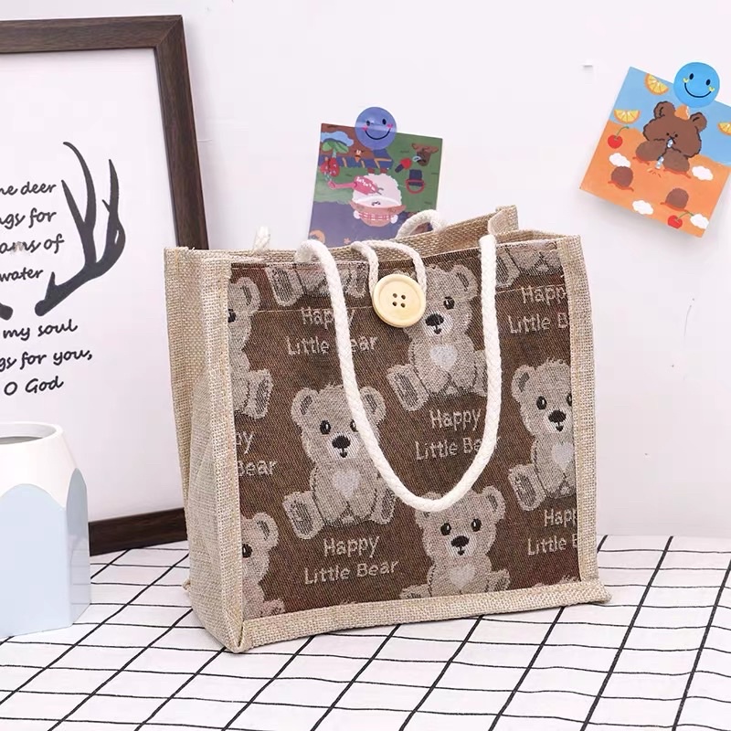 Túi cói túi tote mini nhiều hình đi biển nữ đẹp đi chơi thời trang dễ thương cute cá tính phong cách Vintage