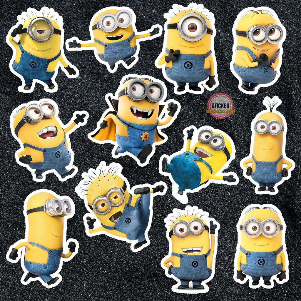 Sticker Minions cute hình dán chống nước dán mũ bảo hiểm, laptop, điện thoại, đàn guitar, vali, xe máy, ván trượt