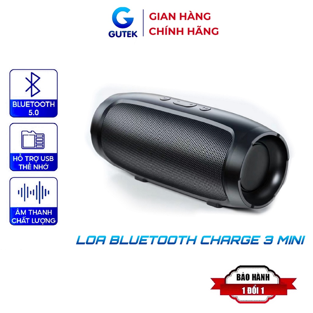 Loa bluetooth nghe nhạc Gutek charge 3 mini không dây cầm tay nhỏ gọn cắm usb thẻ nhớ