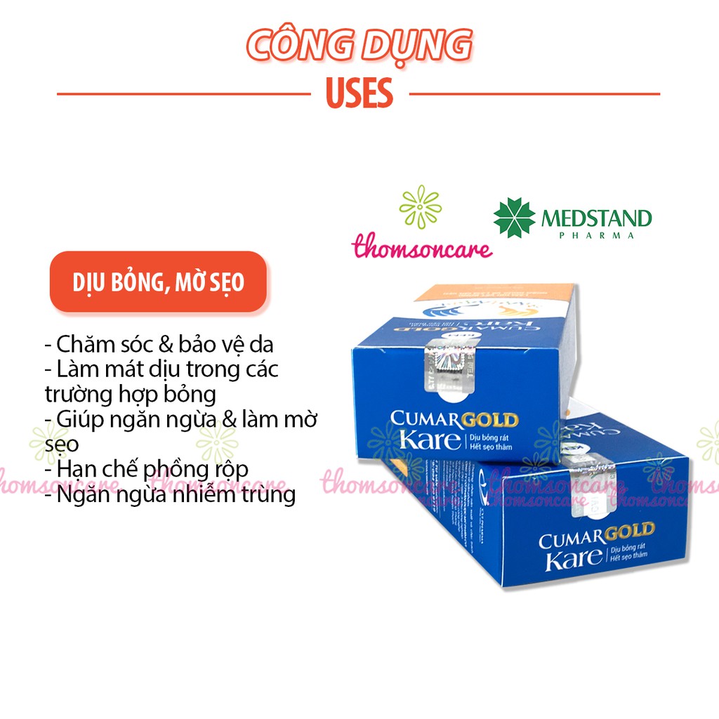 Kem bỏng Cumargold Kare tuýp 30g từ thảo dược, dùng khi bỏng nước sôi, dầu ăn, bỏng bô cho trẻ em và người lớn