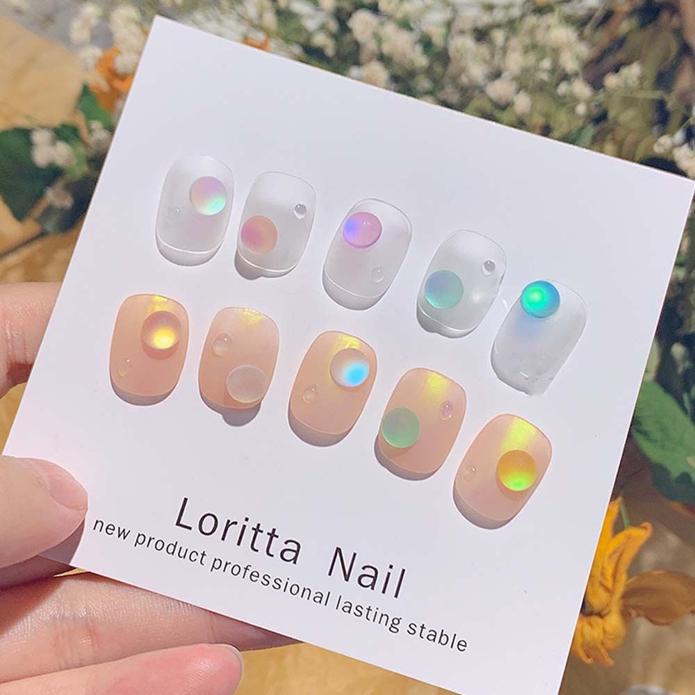 [Hàng mới về] Phụ kiện trang trí móng tay nghệ thuật bằng nhựa resin hình tròn mắt mèo 3D