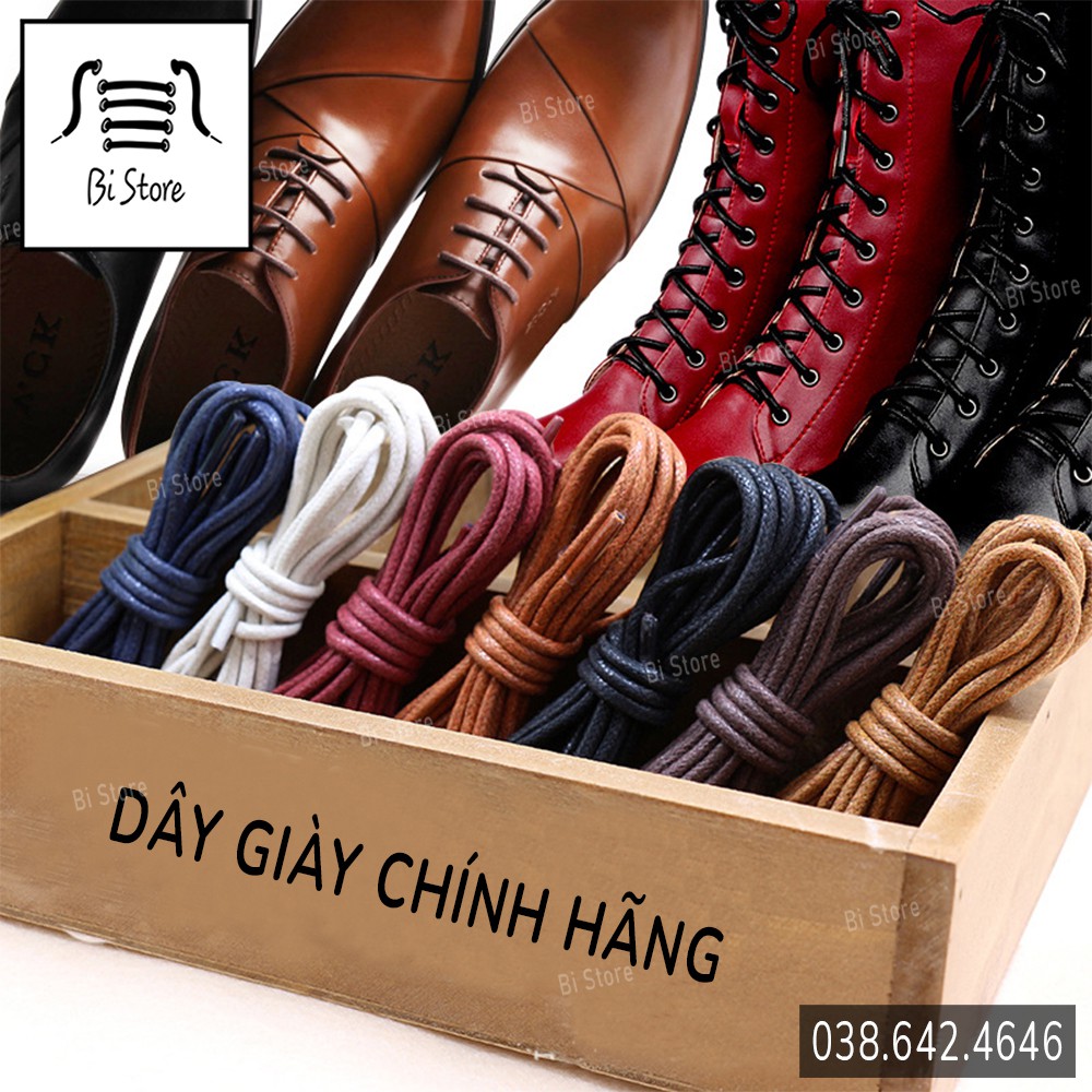 [𝗕𝗮̉𝗻𝗴 𝟭𝟭 𝗺𝗮̀𝘂 - 𝟭𝟲𝟬𝗰𝗺] Dây sáp (dây giày tây) dài 1m6 dành cho giày da, Dr. Martens, boots,... cao cổ [𝗕𝗮́𝗻 𝘁𝗵𝗲𝗼 𝗰𝗮̣̆𝗽]