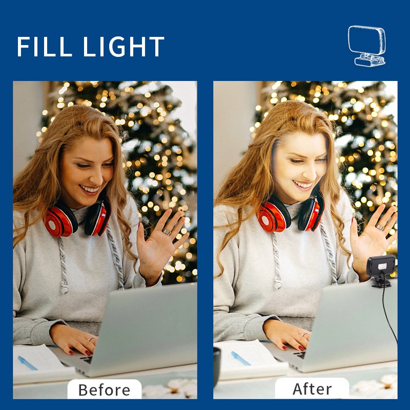 Hội nghị ánh sáng video mini Truyền phát trực tiếp lấp đầy ánh sáng Webcam Vlog Chụp ảnh lấp đầy đèn Chụp ảnh tự sướng