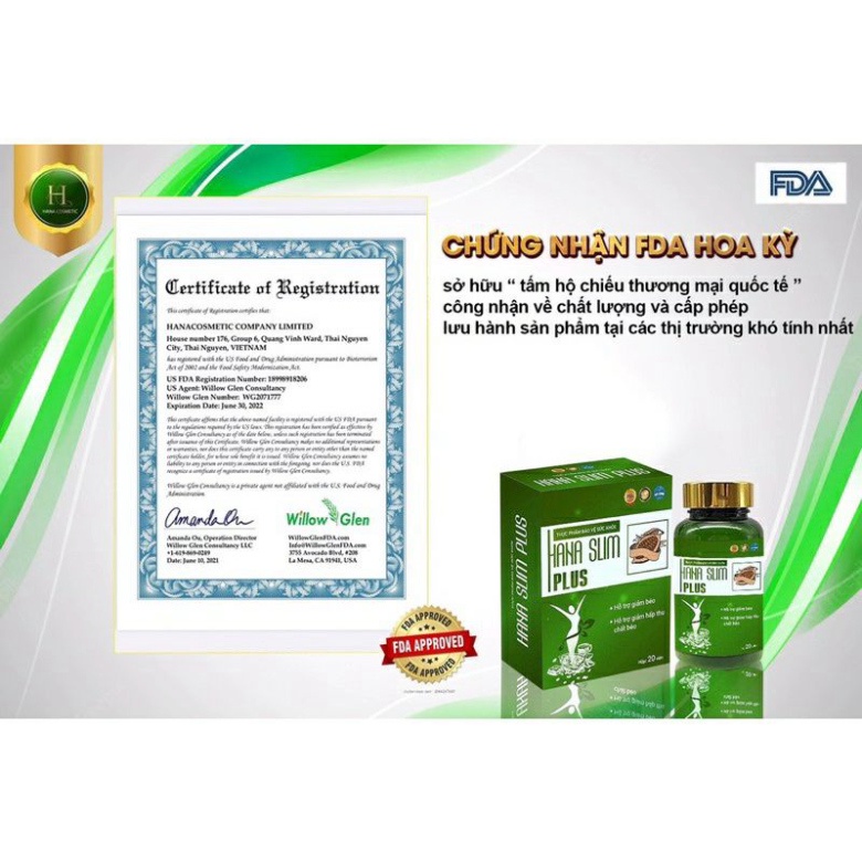 Kẹo giảm cân HANA SLIM mẫu mới 20 viên nâu kèm 5 viên xanh dành cho người chai lỳ béo lâu năm