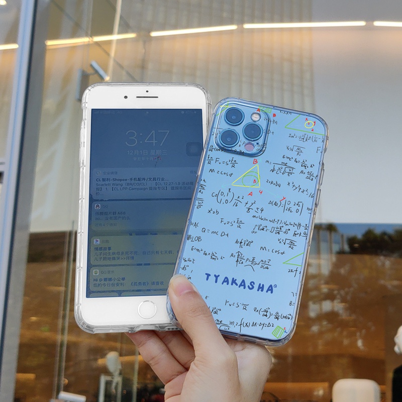 Ốp lưng iphone Ốp điện thoại Suntaiho TPU trong suốt in công thức toán học cho IPhone 13 12 11 Pro Max X Xs Max XR 8 7 6 6S Plus