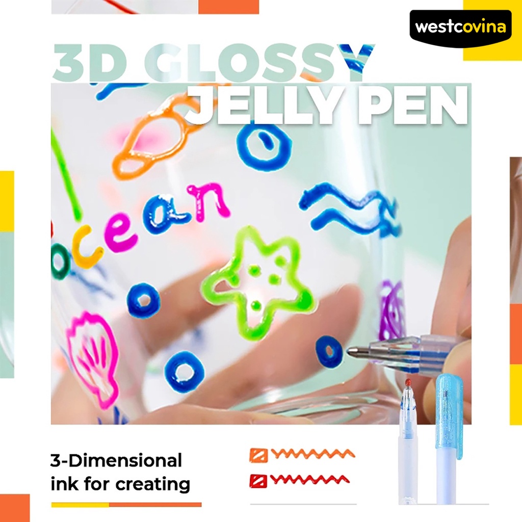 [Hot]✍Set 6 Bút Màu Jelly Sáng Bóng DIY