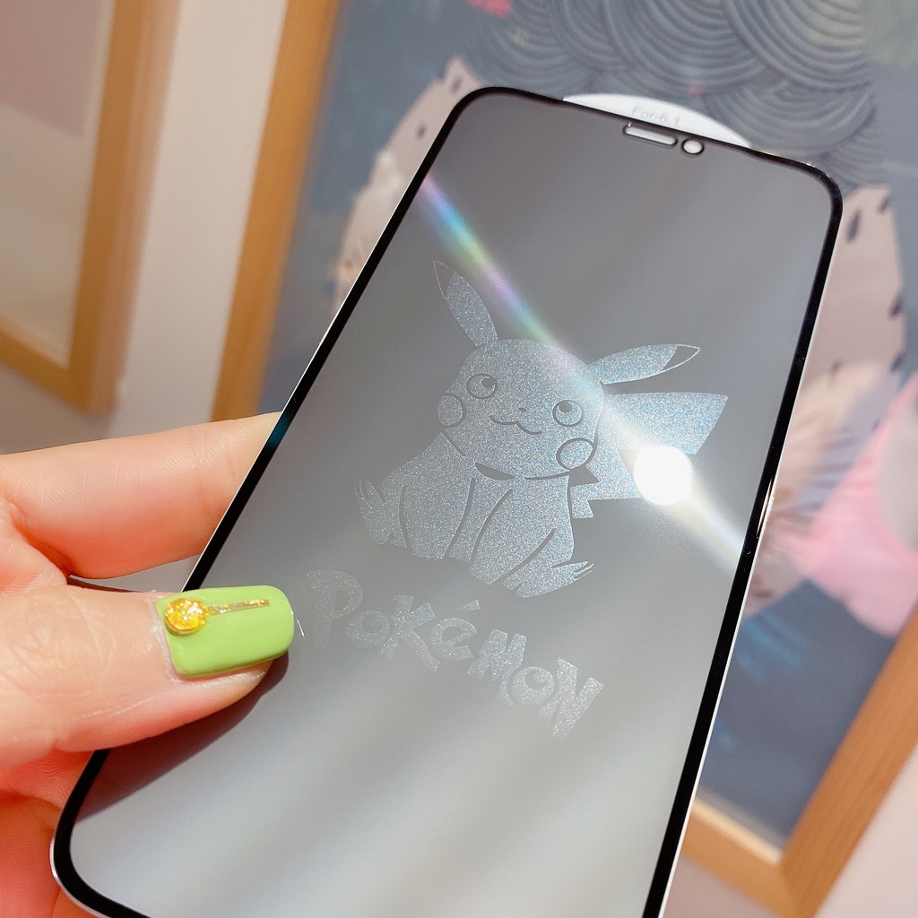 Phim hoạt hình Pikachu phù hợp với xr film chống nhìn trộm iphone11pro apple 11 film điện thoại di động x film trước xs film cường lực max bóng film iphone11promax glass film ins film chống nổ triều 12 mini