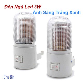 3 Đèn Ngủ 3W Ánh Sáng Trắng Xanh