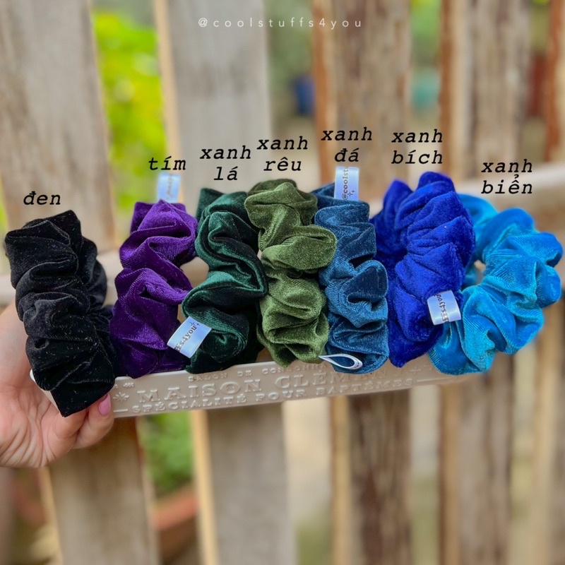 Buộc Tóc Scrunchies Nhung Vải Dày Mịn Size Thường