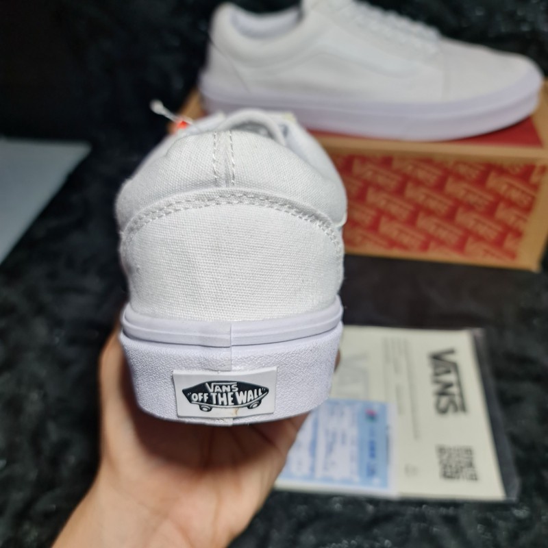 [ Ảnh Thật + Video] Giày Thể Thao Vans Old Skool Trắng || Vans Old Skool Full White | BigBuy360 - bigbuy360.vn