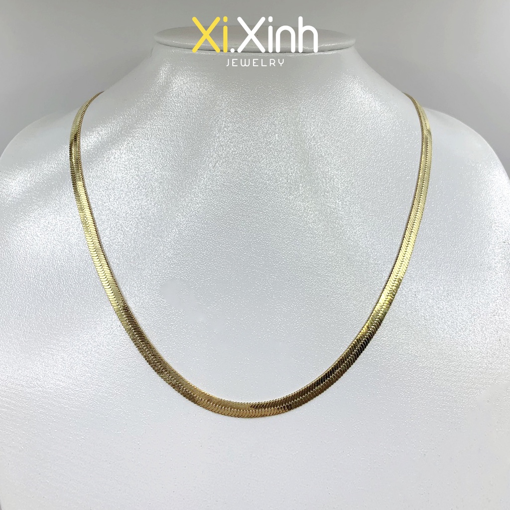 dây chuyền dẹt xi mạ vàng 18k - D21